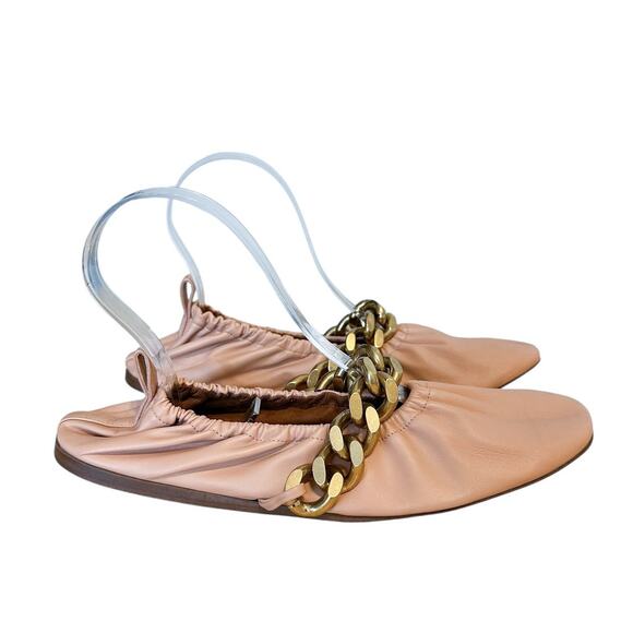 Stella McCartney Falabella Faux Leather Pink Chain Ballet Flats 38.5 - Picture 10 of 10